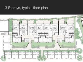 3 Storeys, typical floor plan
 