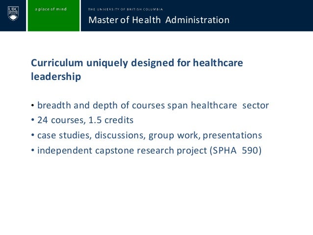 UBC MHA Graduate Program