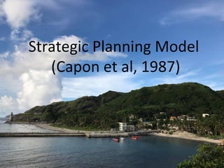 Strategic Planning Model
(Capon et al, 1987)
 