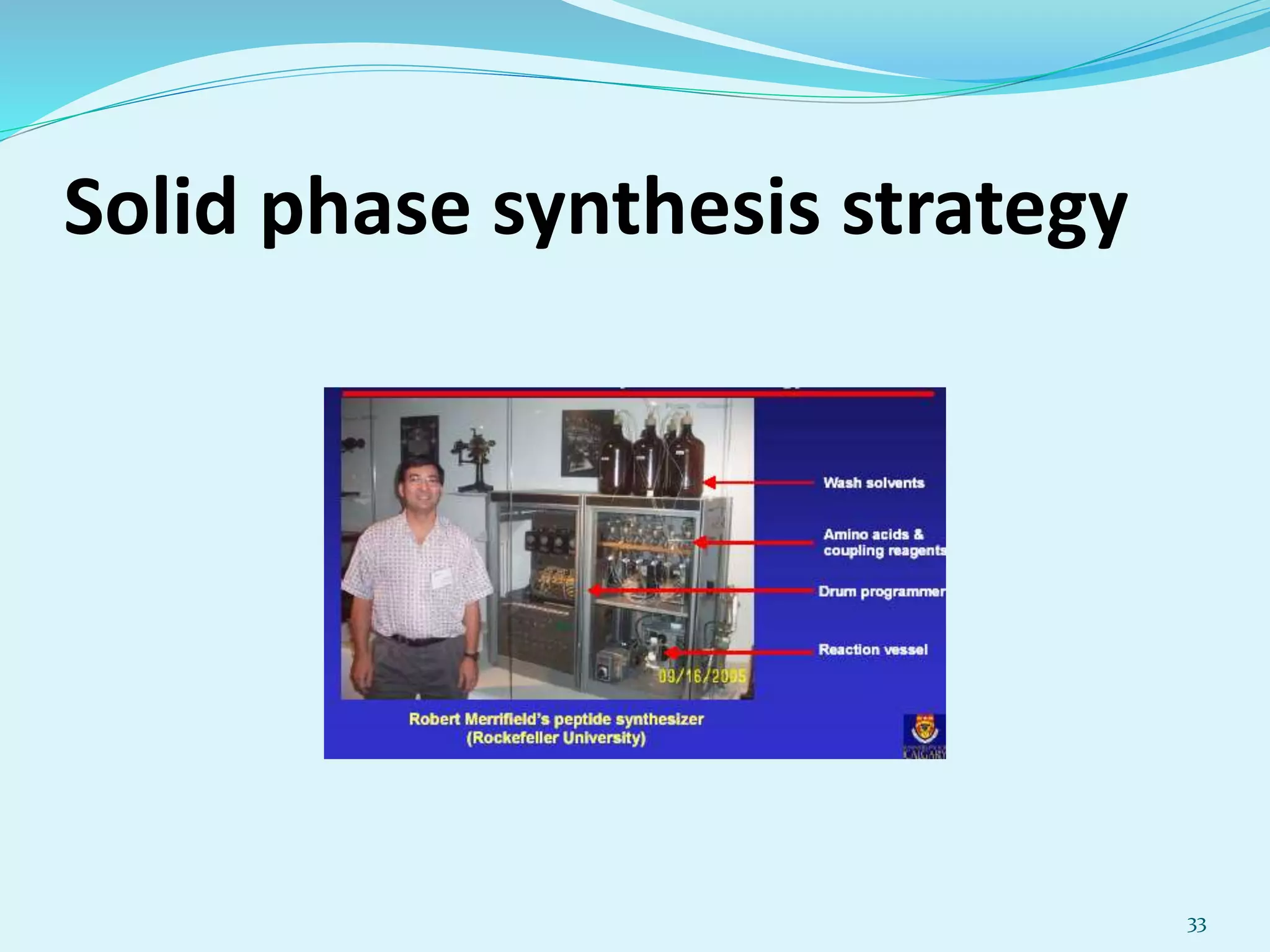 Solid phase synthesis strategy
33
 