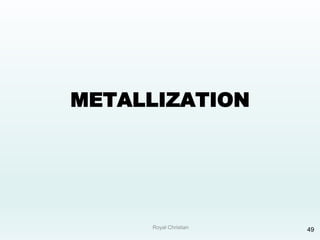 Royal Christian 49
METALLIZATION
 