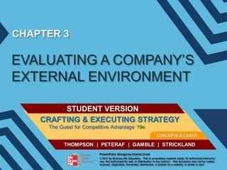 CHAPTER 3

EVALUATING A COMPANY’S
EXTERNAL ENVIRONMENT
STUDENT VERSION

 