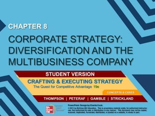 CHAPTER 8

CORPORATE STRATEGY:
DIVERSIFICATION AND THE
MULTIBUSINESS COMPANY
STUDENT VERSION

 