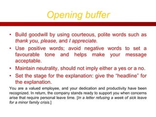 How to write Negative Messages | PPT