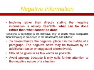 Sample Negative Text How to write Negative Messages | PPT