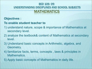 Math Content SPPU BED-106 Mathematics content.ppt