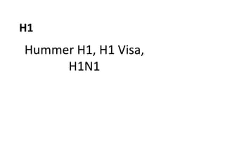 H1 Hummer H1, H1 Visa, H1N1 