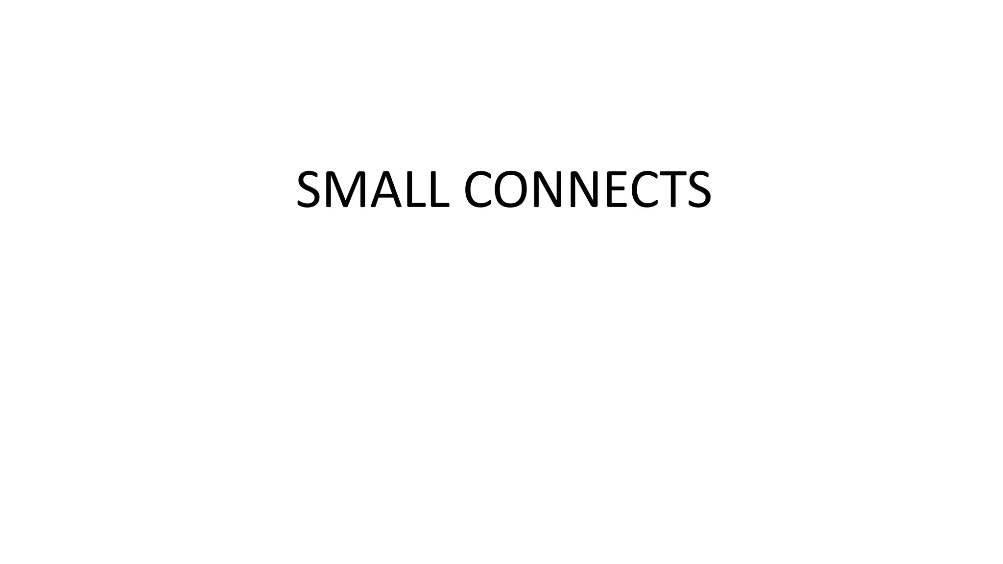 SMALL CONNECTS

 