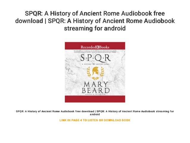 SPQR: A History of Ancient Rome Audiobook free download | SPQR: A