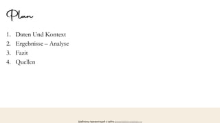 1. Daten Und Kontext
2. Ergebnisse – Analyse
3. Fazit
4. Quellen
Шаблоны презентаций с сайта presentation-creation.ru
 