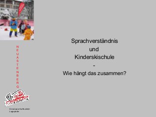 N
E
U
A
S
T
E
N
B
E
R
G
Christiane Hoffschildt
Logopädin
Sprachverständnis
und
Kinderskischule
-
Wie hängt das zusammen?
 