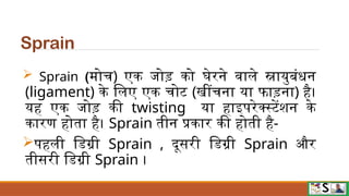 all about SPRAIN AND STRAIN IN HINDI.pptx | Free Download