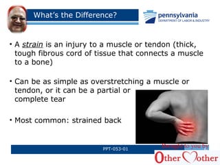 Strained Cords Examples Sprains & strains | PPT