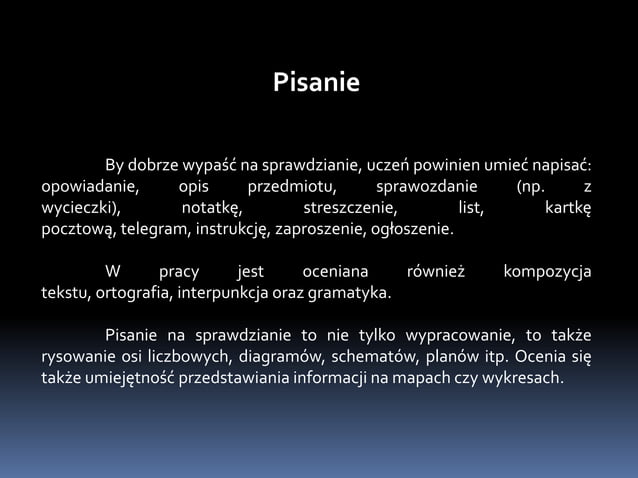 Sprawdzian kl. VI | PPT