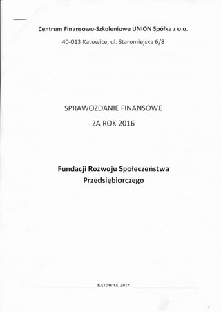 Sprawozdanie finansowe 2016
