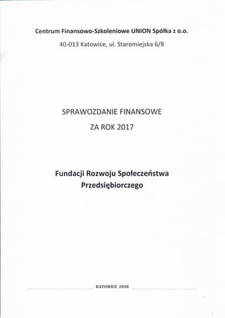 Sprawozdanie finansowe frsp 2017