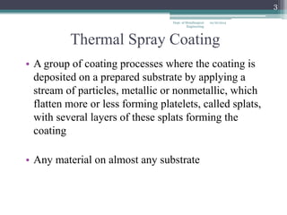 Thermal spray coating
