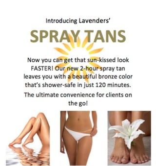 Spray tan Facebook collateral for Lavenders Body Care Clinic