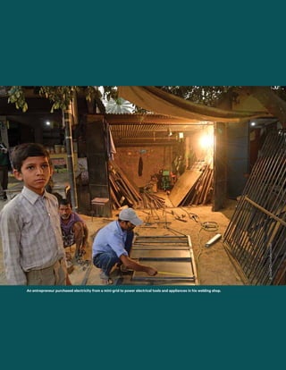 ©SayanChuenudomsavad
An entrepreneur purchased electricity from a mini-grid to power electrical tools and appliances in his welding shop.
 