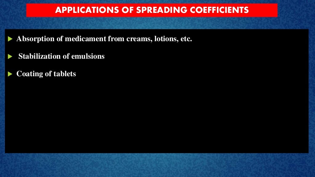 Spreading coefficient