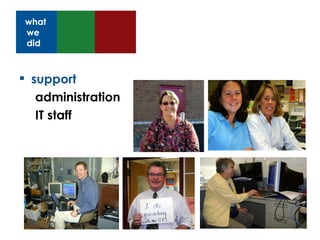 support administration IT staff what we did 