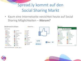 Berater.de / Mymusic.de / CIOnet.com / BankingClub.de / DozentenScout.de u.v.m.Facebook eröffnet neue MarktmöglichkeitenIm April 2010 – ekaabo antwortet auf den Facebook-Like-Button: Der Dislike wurde kontrovers diskutiert und der Button wurde international erstmalig erwähnt.Erkenntnisse und Technologie aus dem Projekt YOUR INTERNET ID (Social Graph, Facebook Connect) fließen in Spread.ly ein.
