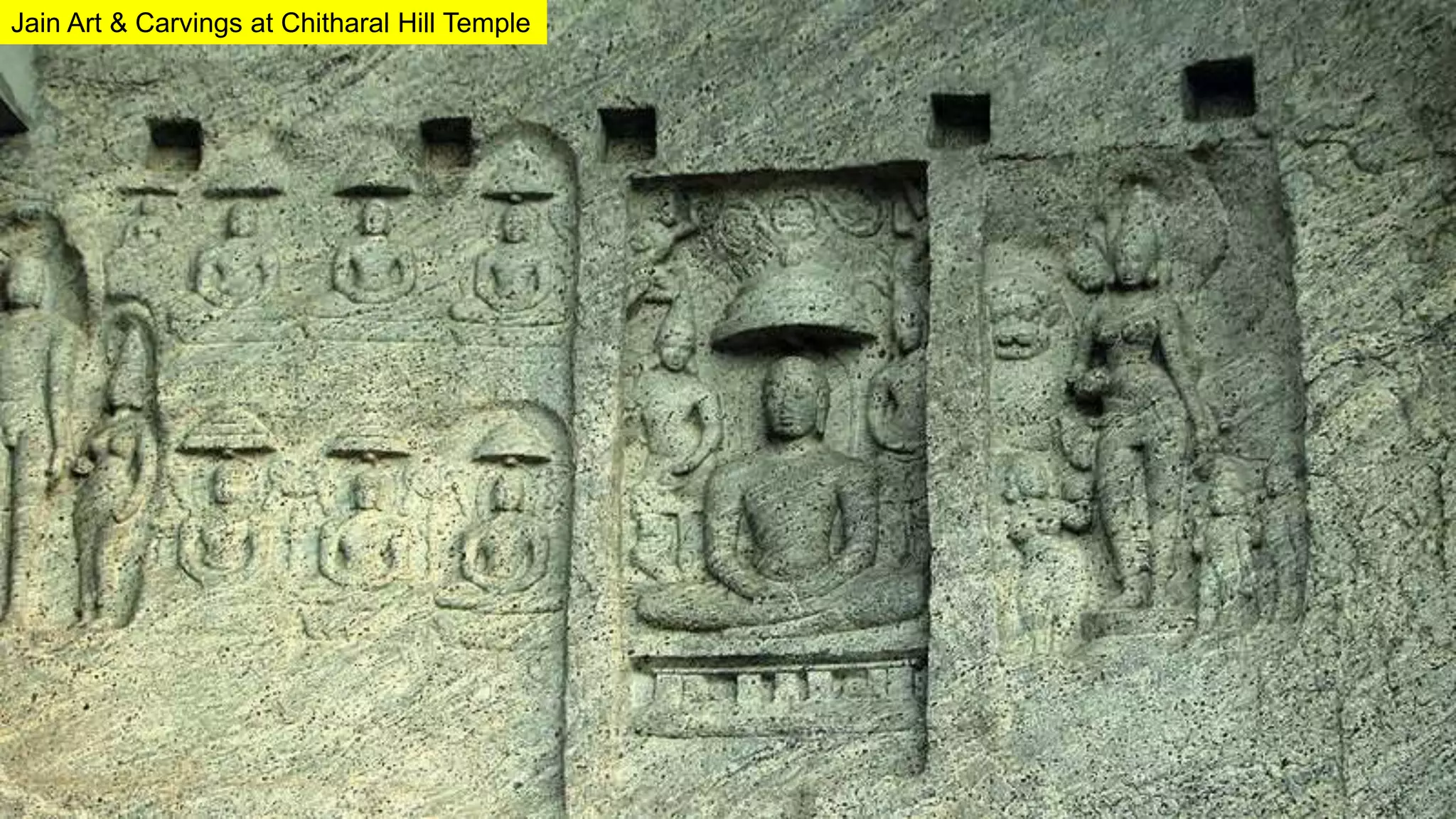 Jain Art & Carvings at Chitharal Hill Temple
 