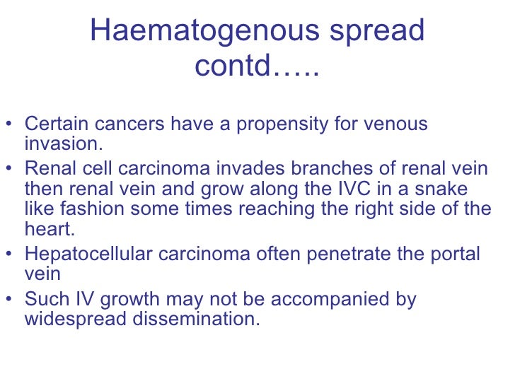 4 Carcinomas That Spread Hematogenously