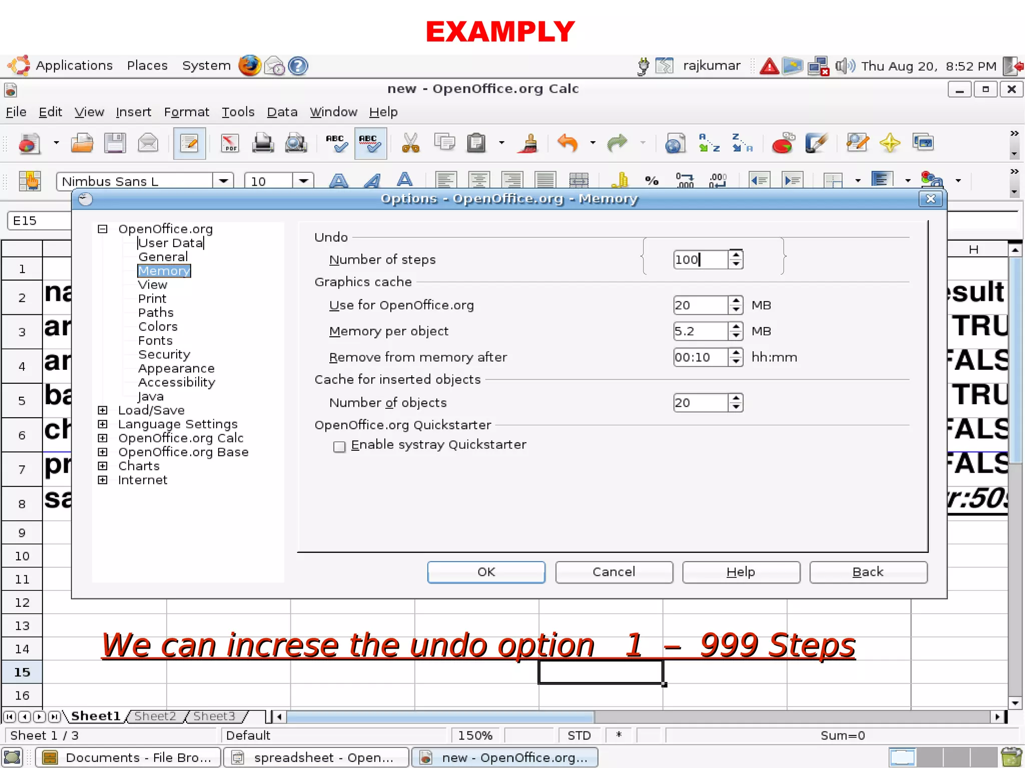 EXAMPLY




We can increse the undo option 1 – 999 Steps
 