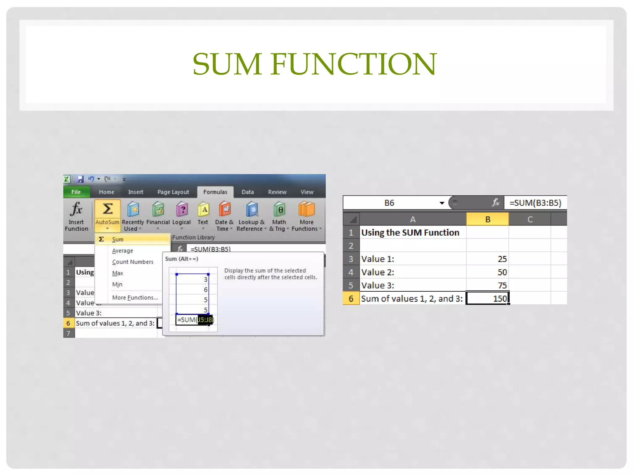 SUM FUNCTION
 