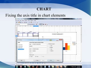 CHART
Fixing the axis title in chart elements
 