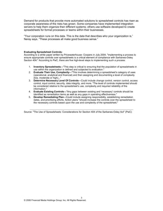 Spreadsheet Controls