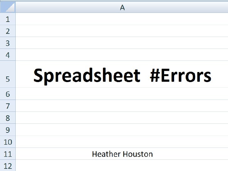 Spreadsheet Errors
