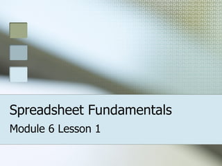 Spreadsheet Fundamentals Module 6 Lesson 1 