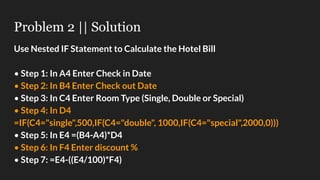 Spreadsheet if and nested if function | PDF