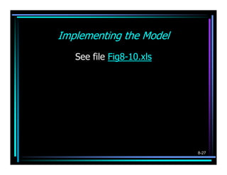 Implementing the Model
   See file Fig8-10.xls




                          8-27
 