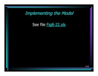Implementing the Model

   See file Fig8-22.xls




                          8-46
 