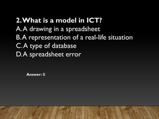 Modelling In Ict spreadsheet modelling in ICT for Kids revision | PPTX