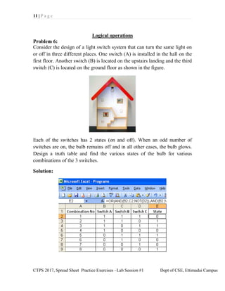 Spreadsheet Computer Lab Exercise Comprehensive Excel Lab Exercises for Computational Thinking and ...