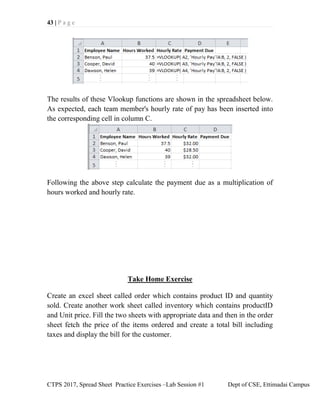 Spreadsheet Computer Lab Exercise Comprehensive Excel Lab Exercises for Computational Thinking and ...