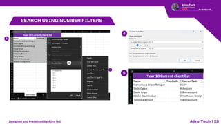 Ajiro Tech | 28
SEARCH USING NUMBER FILTERS
Designed and Presented by Ajiro Ndi
 