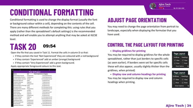 IGCSE ICT (0417/0983) - Spreadsheets - Ajiro Tech | PDF