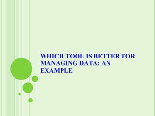 Spreadsheets and databases | PPT