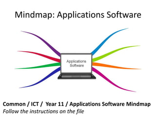 Mindmap: Applications Software




Common / ICT / Year 11 / Applications Software Mindmap
Follow the instructions on the file
 