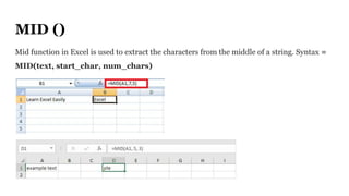 Spreadsheet text functions | PPT | Free Download
