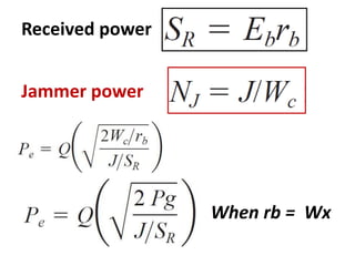 Received power
Jammer power
When rb = Wx
 
