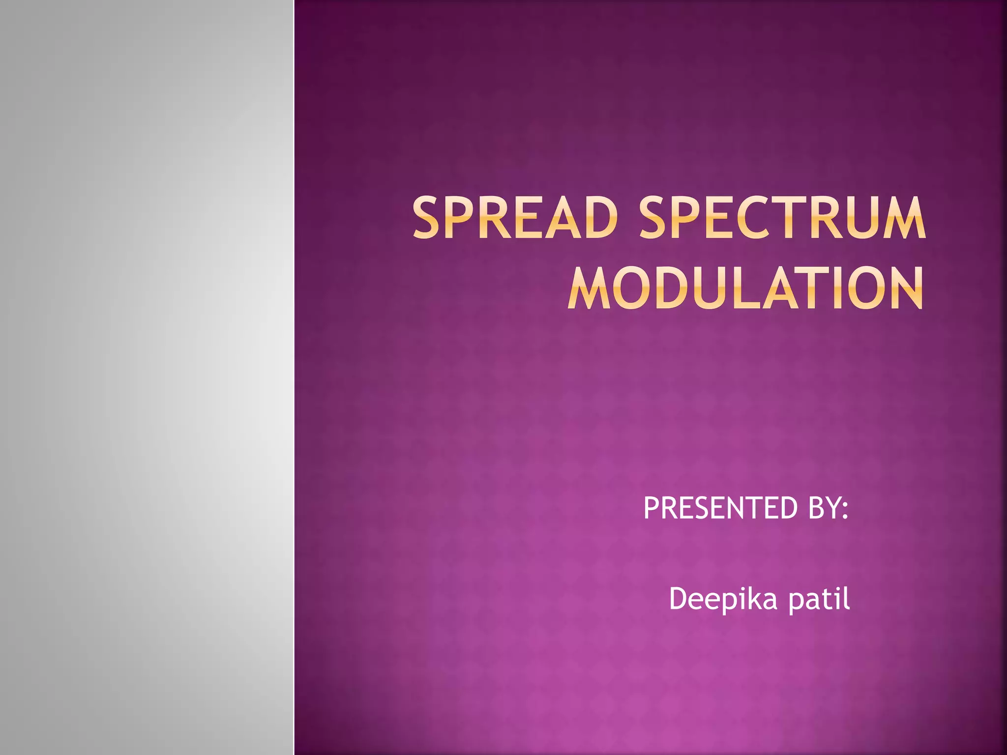 Spread spectrum seminar | PPTX