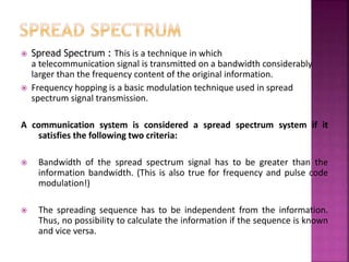 Spread spectrum seminar | PPTX