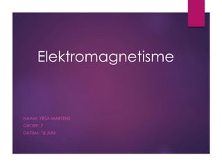 Elektromagnetisme
NAAM: YRSA MARTENS
GROEP: 7
DATUM: 18 JUNI
 