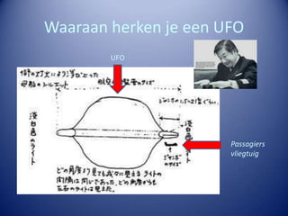 Waaraan herken je een UFO
        UFO




                       Passagiers
                       vliegtuig
 